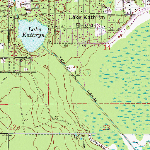 Topographic Map of Lake Kathryn Census Designated Place, FL