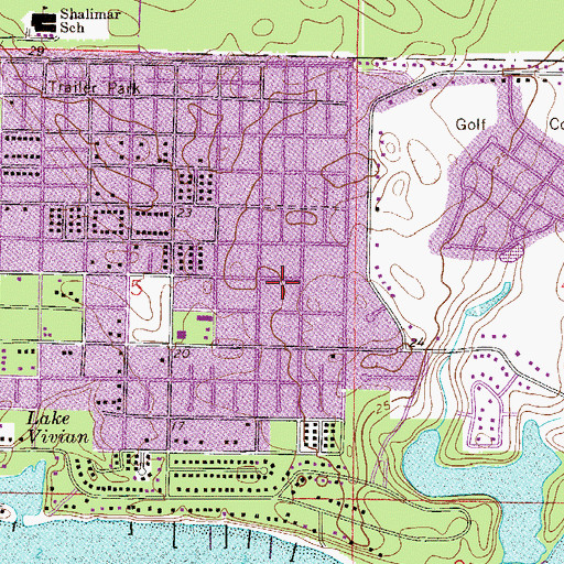Topographic Map of Lake Lorraine Census Designated Place, FL
