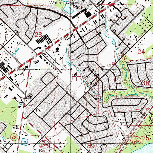 Topographic Map of Lakeside Census Designated Place, FL