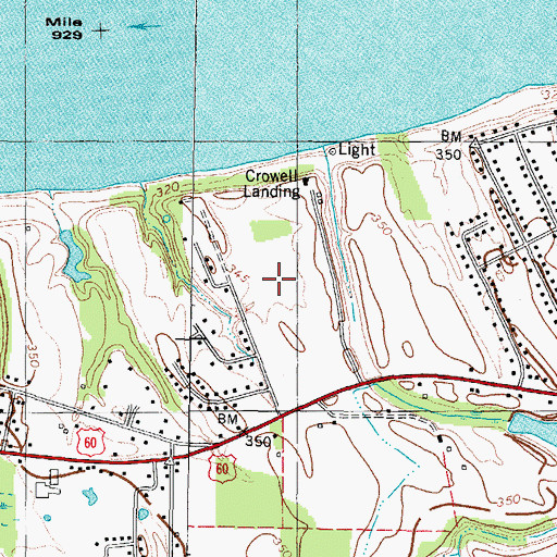 Topographic Map of Ledbetter Census Designated Place, KY