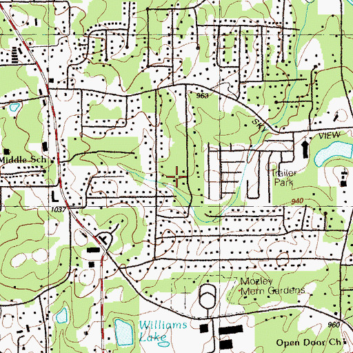Topographic Map of Lithia Springs Census Designated Place, GA