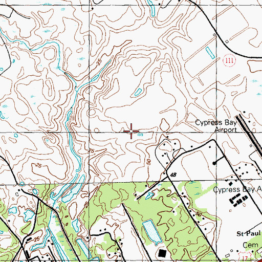 Topographic Map of Little River Census Designated Place, SC