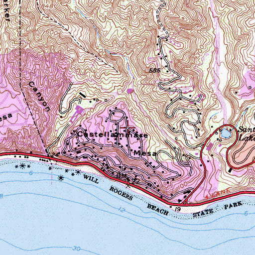 Topographic Map of Castellammare Mesa, CA