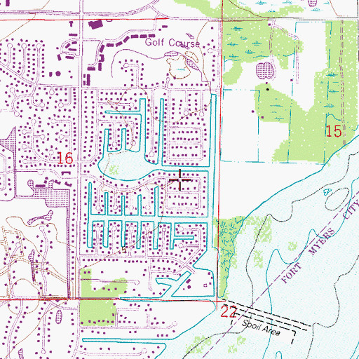 Topographic Map of Lochmoor Waterway Estates Census Designated Place, FL