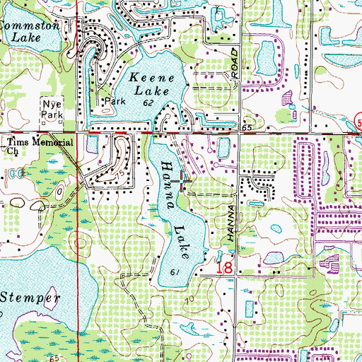 Topographic Map of Lutz Census Designated Place, FL