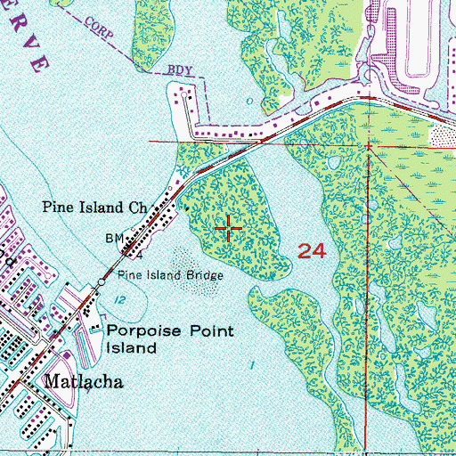 Topographic Map of Matlacha Isles-Matlacha Shores Census Designated Place, FL