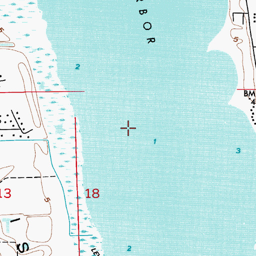 Topographic Map of Merritt Island Census Designated Place, FL