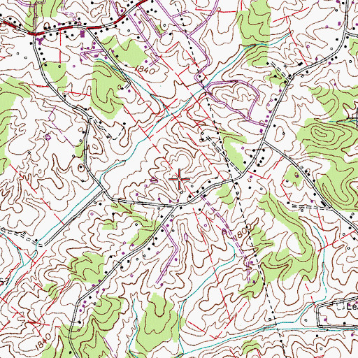 Topographic Map of Midway Census Designated Place, TN