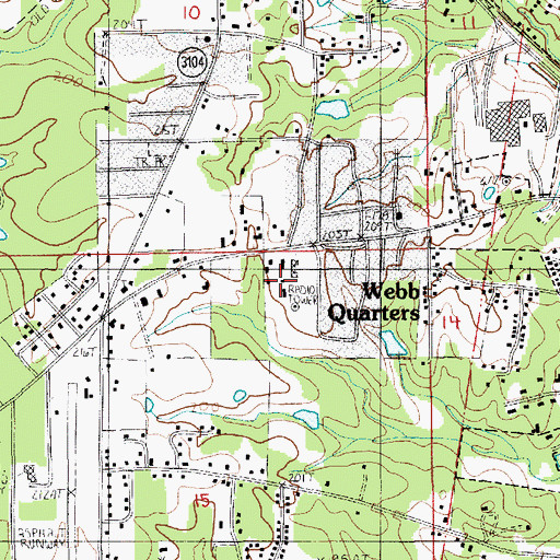 Topographic Map of Midway Census Designated Place, LA