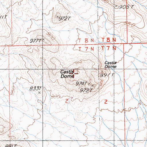 Topographic Map of Castle Dome, CA