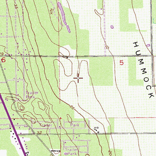 Topographic Map of Mims Census Designated Place, FL
