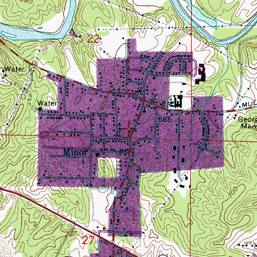 Topographic Map of Minor Census Designated Place, AL