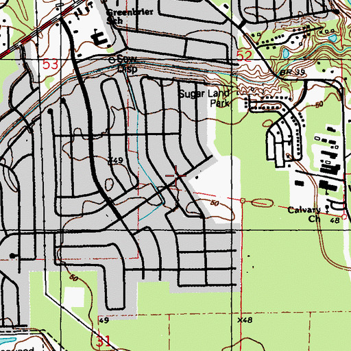 Topographic Map of Monticello Census Designated Place, LA