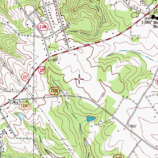 Topographic Map of Mountain View Census Designated Place, NC