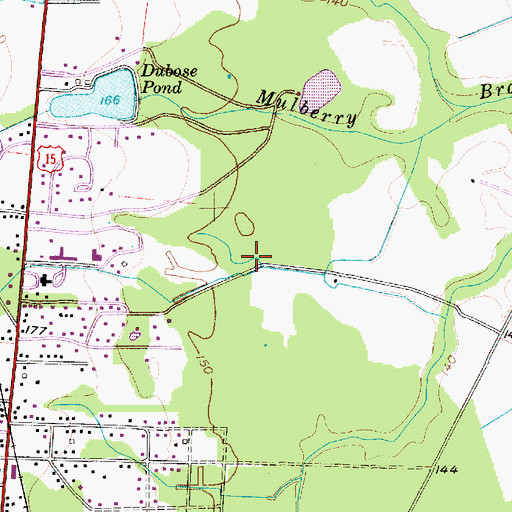 Topographic Map of Mulberry Census Designated Place, SC