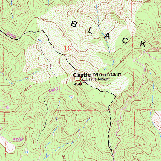 Topographic Map of Castle Mountain, CA