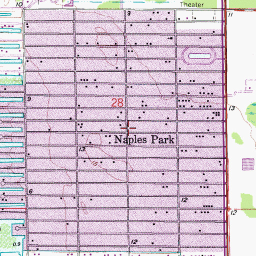 Topographic Map of Naples Park Census Designated Place, FL