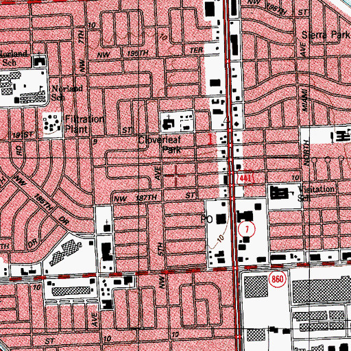 Topographic Map of Norland Census Designated Place (historical), FL