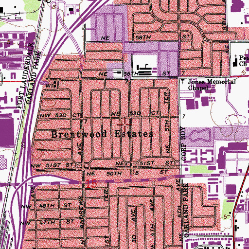 Topographic Map of North Andrews Gardens Census Designated Place (historical), FL