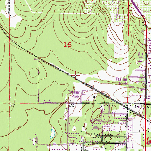 Topographic Map of North Brooksville Census Designated Place, FL