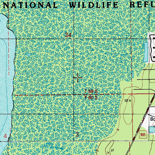 Topographic Map of North Key Largo Census Designated Place, FL