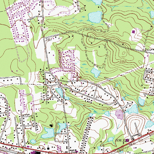 Topographic Map of Oak Grove Census Designated Place, SC