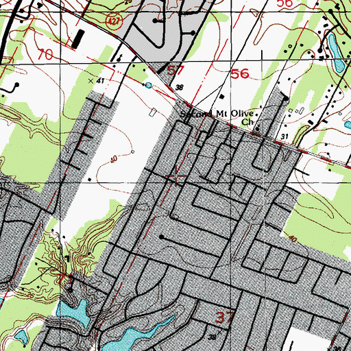 Topographic Map of Oak Hills Place Census Designated Place, LA