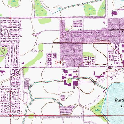 Topographic Map of Oak Ridge Census Designated Place, FL