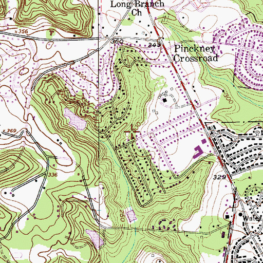 Topographic Map of Oakland Census Designated Place, SC