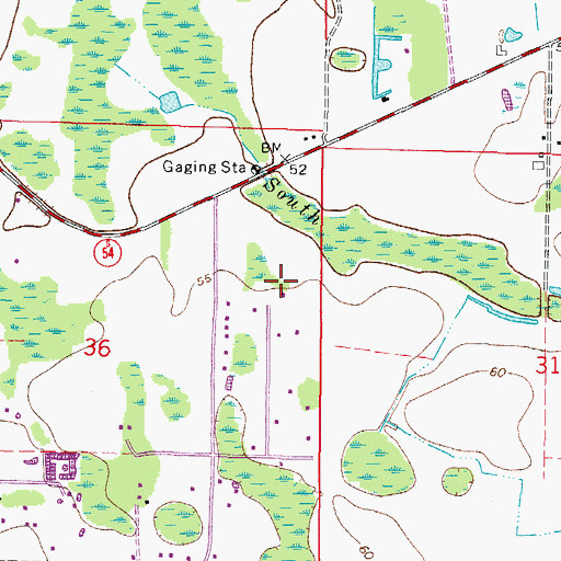 Topographic Map of Odessa Census Designated Place, FL