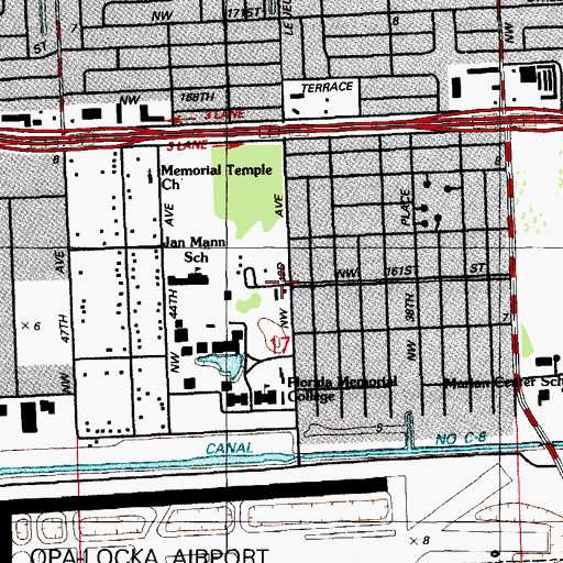 Topographic Map of Opa-locka North Census Designated Place (historical), FL