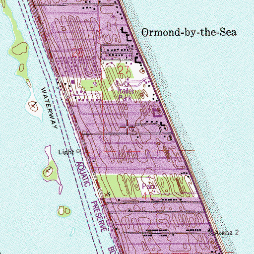 Topographic Map of Ormond-by-the-Sea Census Designated Place, FL