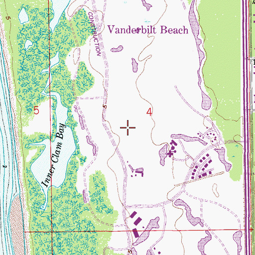 Topographic Map of Pelican Bay Census Designated Place, FL