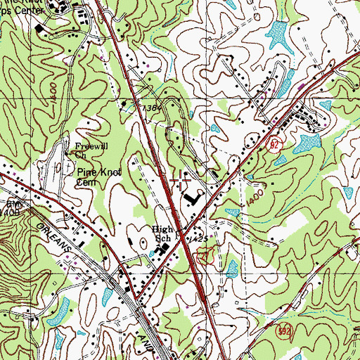 Topographic Map of Pine Knot Census Designated Place, KY
