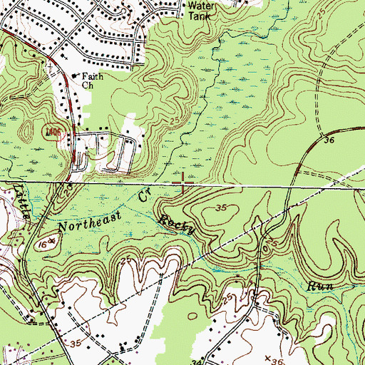 Topographic Map of Piney Green Census Designated Place, NC