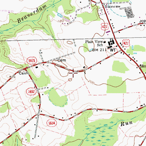 Topographic Map of Plain View Census Designated Place, NC