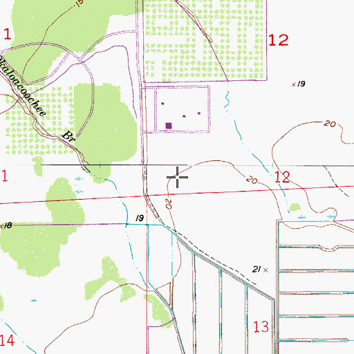 Topographic Map of Port LaBelle Census Designated Place, FL