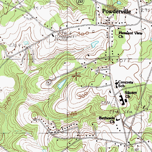 Topographic Map of Powdersville Census Designated Place, SC