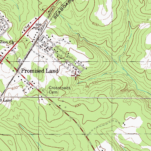 Topographic Map of Promised Land Census Designated Place, SC