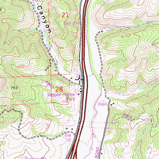 Topographic Map of Castro Canyon, CA