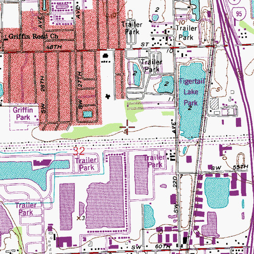 Topographic Map of Ravenswood Estates Census Designated Place (historical), FL