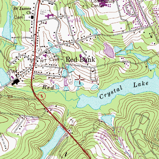 Topographic Map of Red Bank Census Designated Place, SC