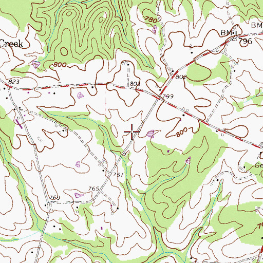 Topographic Map of Reed Creek Census Designated Place, GA
