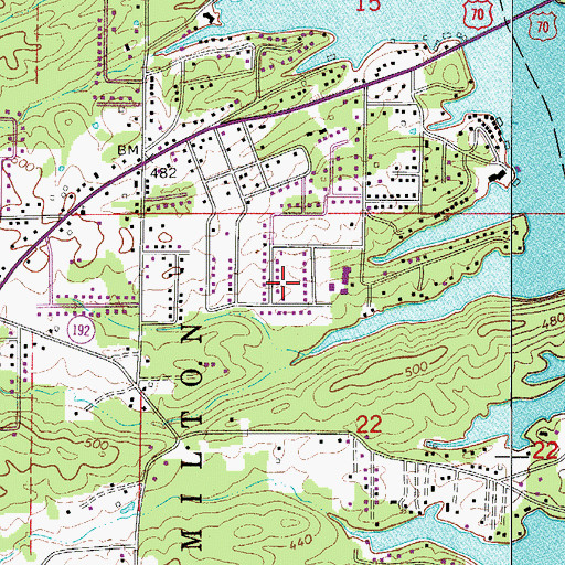 Topographic Map of Rockwell Census Designated Place, AR