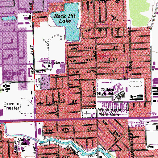 Topographic Map of Roosevelt Gardens Census Designated Place, FL