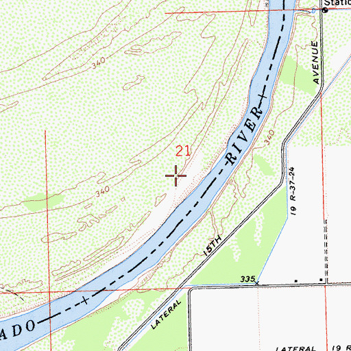 Topographic Map of Gravel Hill Bend, AZ