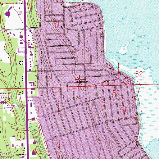 Topographic Map of Saint Augustine South Census Designated Place, FL