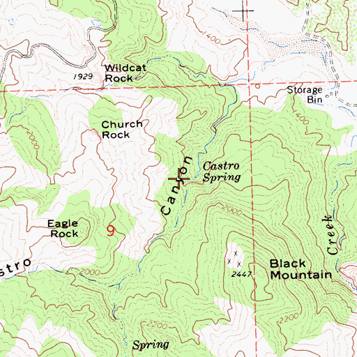 Topographic Map of Castro Spring, CA