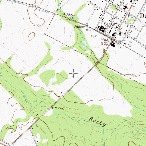 Topographic Map of City of Dudley, GA