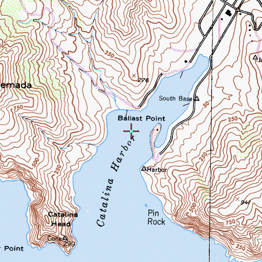 Topographic Map of Catalina Harbor, CA